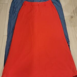 Victoria Beckham Original Bold Bright Orange Long Pencil Skirt SZ. 6